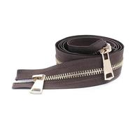 120Cm 5# Gold Metal Zippers Double Open Sliders for Sewing Down Coat Jacket Zip Clothing Sewing Accessories,Brown,120cm