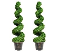 120cm Artificial Boxwood Spiral Tree Faux Tree Fake Greenery Tree