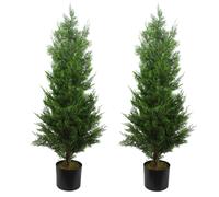 Leaf Design 120cm Pair of Artificial Cypress Topiary Trees