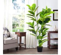 120cm Artificial Faux Ficus Elastica Tree in Pot