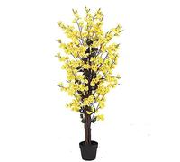 Leaf Artificial Yellow Blossom Tree Plants 120Cm 4Ft