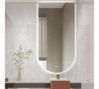 120cm Backlit Bathroom Mirror Adjustable Brightness Anti-Fog Touch Switch Arched Design 3 Color Temperatures Wall-Mounted Stylish & Functional (70x120cm)