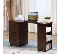 120cm Computer Desk with Storage Shelves Drawers