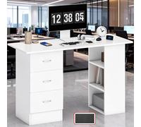 120CM Computer Desk Writing PC Table Workstation Laptop w/ 3 Shelf & Drawers UK