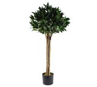 120Cm Deluxe Luxury Artificial Bay Leaf Laurel Tree Topiary Ball - 4Ft Tall