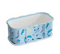 120cm Foldable Bathtub for Adults & Kids, Extra Wide Freestanding Soaking Tub with Reinforced Plastic Frame, Portable Collapsible SPA Tub for Bathroom/Outdoor, Deep Relaxation Soaker (A)