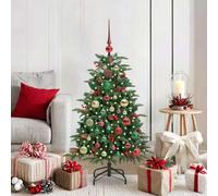 120cm Green Artificial Christmas Tree with 150 Warm White LEDs, PVC & Metal, 8 Light Modes, Indoor & Protected Outdoors, USB Powered, Includes Stand