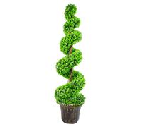Large Leaf Artificial Spiral Tree with Decorative Planter