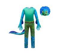 (120cm) Kids Moive Luca Jumpsuit Mask Gloves Cosplay Costume Fancy Dress Halloween Up