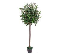 120Cm Leaf Design UK Realistic Artificial Olive Tree In Black Plastic Pot