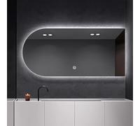 120cm LED Backlit Bathroom Mirror AntiFog Smart Decorative Mirror 3 Adjustable Colors Touch Switch WallMounted 60x120cm Modern Design for Home Decor