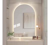 120cm LED Bathroom Mirror, Adjustable 3-Color Arch Design, Anti-Fog Full Length Wall Mirror (20x32 inch), Touch Button for Elegant Décor