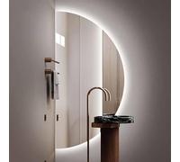 120cm LED Illuminated Makeup Mirror Round Wall Mounted 3 Color Light Bathroom Mirror ss Modern Design 80x40cm Left Cut Wall Mirror for Home Decor