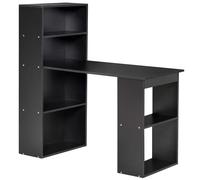 120cm Modern Computer Desk Bookshelf Study Table Workstation PC Laptop Writing Home Office 6 Shelves Black