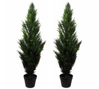 120cm Pair of Artificial Cedar Cypress Topiary UV Resistant
