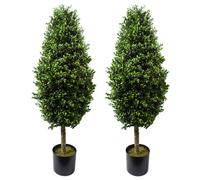 Leaf 120Cm Outdoor Buxus Ball Cone Artificial Tree Uv Resistant Outdoor, Green