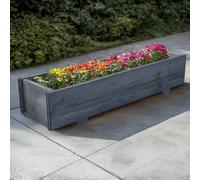 120cm Pine Wooden Planter Flower Trough (1, Grey)