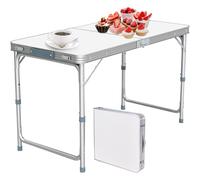 120cm Pop-Up Trestle Table Aluminum Rectangle Camping Folding Table Portable Garden Outdoor Picnic Table
