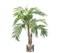Large Artificial Palm Tree 120Cm Luxury Silver Planter 4Ft Realistic Leaf Design Botanik