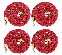 120cm Red Hemp Rope Stanchions with Hooks - Premium Crowd Control Solution for Hotels, Concerts, Theaters, Events