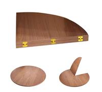 120cm Round Folding Plateau Table, Solid Wood 1.8cm Thick, 4-Point Foldable Design, No Legs, Ideal for Home, Parties, Commercial Use (Walnut, 240cm/94)