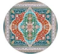 120cm Round Rugs, Colorful Rug for Living Room Circle with Non Slip Backing Washable Rug for Bedroom, Soft Beautiful Geometric Persian Printed Carpet for Kid’s Room Nursery