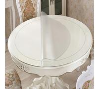 120cm Round Tablecloth Frosted PVC Table Cover 1mm Thick Anti Scratch & Wear Resistant Non Disposable Oil Cloth Matte Finish Perfect for Dining & Events