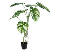 120cm Variegated Monstera Realistic Artificial Tree Leaf Green One Size