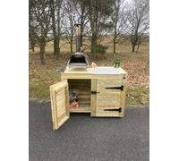 120Cm Wide Outdoor Garden Bbq Table, Storage Table. Suitable For Bbq Side Table