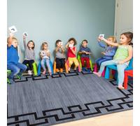 (120cm x 170cm (4ft x 5ft 6")- Small Area Rug Living Room Bedroom Carpet, Grey Black) Non-Slip Rugs Printed Carpets Hallway Runner Mats