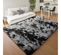 (120cm x 170cm (4ft x 5ft 8"), Tie-Dye Grey) Anti Slip Shaggy Rug For Living Room Runner Carpet