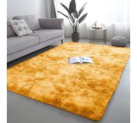 ( 120cm x 170cm (4ft x 5ft 8"), Yellow/Ochre) Non Slip Rug Fluffy Shaggy Thick Area Rug Living Room Bed Room