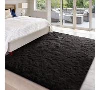 (120cm x 170cm (4ft x 5ft 8in)- Small Area Rug/ Carpet, Black Rugs) Extra Large Shaggy Rugs Living Room Rug Carpet Mat