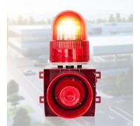 120dB Industrial Alarm Siren with Loud horn, LED Safe Rotating Beacon Light, for Factories, Terminals, Security Home Use