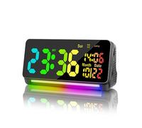 120dB Super Loud Alarm Clock for Heavy Sleepers Adults, 15 Wake Up Sounds, Alarm Clock for People Who Have Heavy Sleep, 7 Colors Night Light, Dynamic RGB Color, Dimmer Switch