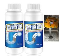 120g*2 Sink & Drain Cleaner Powder,Powerful Pipe Dredging Agent,Bathroom D/rain Unblocker,Sink Cleaner Powder,Shower U/nblocker for Pipes,Drain Un/blocker Hair Dissolver,Toilet Unblocker Heavy Duty