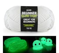 120g Glow in The Dark Yarn for Crocheting and Knitting; 120m(144yds) Yarn for Beginners with Easy-to-See Stitches; Worsted-Weight Medium #4; Yarn for Beginners Crochet Kit Making