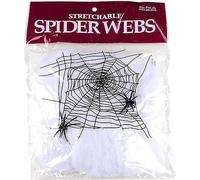 120g Halloween Spider Web with 12 Spiders - Elevate Halloween Ambiance - Stretchable Cobweb for Realistic Depth - Versatile Indoor Decor - Great for Parties, Halloween