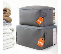 120L Clothes Storage Bags, Super Large Capacity Clothing Organizers, with Clear Window and Reinforced Handles, Thick Breathable Fabric Containers for Bedding, Sheets, Comforters, Blankets