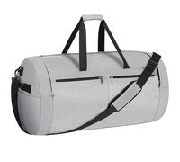 120L Large Capacity Lightweight Travel Duffel Bag, Portable Foldable Gym Bag with Independent Ventilated Shoe Compartment, Waterproof Grey Travel Bag with Multi-Pockets for Women Men