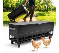 120LBS Automatic Metal Chicken Feeder,Heavy Duty Steel Chicken Feeder Box