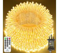 120M 1000 LED Fairy Lights Outdoor String Lights Plug in Extra Long Christmas Lights Waterproof with Remote Timer 8 Modes for Outside Garden Patio Party Wedding Yard Tree Decorations Warm White
