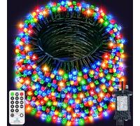 120M 1000 LED Fairy Lights Outdoor Super Long Christmas Lights Plug in Waterproof String Lights Mains Powered with Remote Timer 8 Modes for Xmas Outside Garden Party House Decorations-Multicolor
