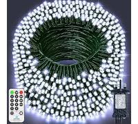 120M 1000 LED Outdoor Fairy Lights Green Wire String Lights Plug in Extra Long Christmas Lights Waterproof with Remote Timer 8 Modes for Outside Garden Patio Yard Party House Decorations-Cool White