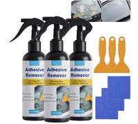 120ml Adhesive Remover Spray, Sticky Stuff Remover, Sticker Remover Spray with Scraper&Cloth, Glue Remover, Chewing Gum Remover for Easy Removal of Stickers, Labels, Decals, Tape Residue (3PCS)