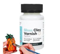 120ml Air Dry Clay Varnish, Air Dry Clay Glaze Clay Gloss, Air Dry Clay Glaze, Stone Modeling Clay Polish, Waterproof High Gloss Varnish, for Clay, Ceramics, Oil Painting, Prevent Cracking and Yellowi