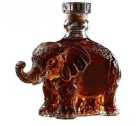 120ml Artistic Elephant Decanter, Handmade Glass Bottle for Spirits - Animal Shape Barware with Stopper, Decorative Gift Idea