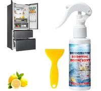 120ml Defrosting Spray for Fridge Freezer,Powerful Refrigerator Defrost Spray,Fridge Deodoriser and Freshener,Freezer Defroster,Efficiently Quickly Removes Ice Buildup,Equipped with Shovel,Multi-use