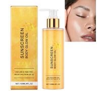 120ml Gold Sunscreen Body Glow Oil,Spf 50 Sunscreen Body Oil,Face and B/ody Liquid Luminizer,Hydrating Against Sunburn Uva & Uvb Protection for Face & Leg, Long-Lasting, Non-Sticky