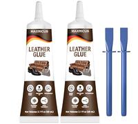 120ml Professional Leather Glue - Extra Strong, Flexible Waterproof Adhesive for Bags, Sofas, Car Seats - Bonds Leather - Quick Drying, No Residue - Precision Tip for DIY Repairs & Crafts (60ML*2Pcs)
